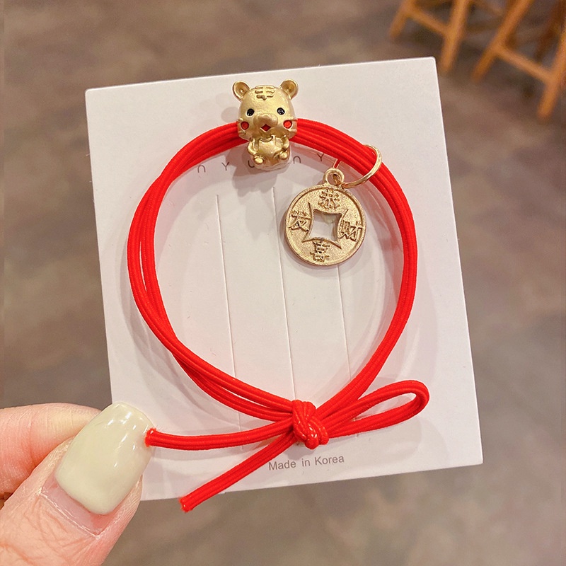 Dây buộc tóc cao su mặt hình hổ năm mới 2022