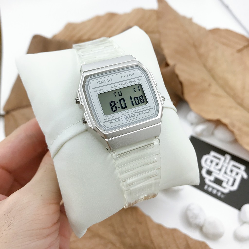 Đồng hồ nam/nữ Casio F-91 / F-91WS-7 dây nhựa, chống nước, có đèn led, hàng chính hãng