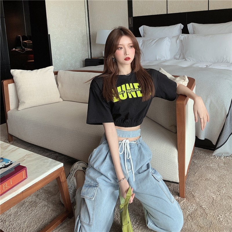 QUẦN JEANS NỮ ỐNG RỘNG PHỐI TÚI TO