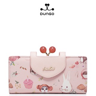 Ví Dài Nữ JUST STAR Mèo Thỏ Khóa Cherry Hồng DU070355-04- DUNGO