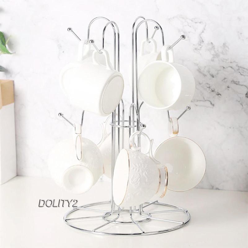 Giá Phơi Khô Cốc Rượu 8 Móc Treo 2 / 8 Ly Tiện Dụng Cho Gia Đình / Quán Bar