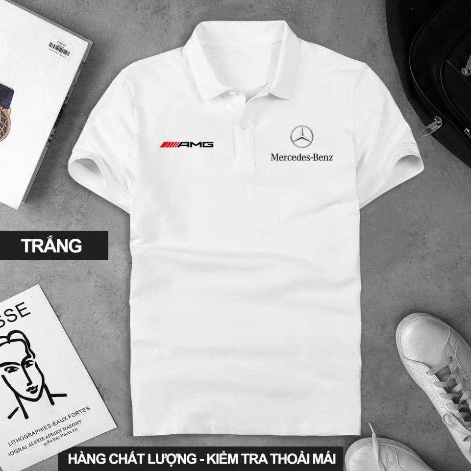 Áo thun Polo Mercedes Cao Cấp - Polo Merc có cổ Logo Hãng Xe Ô tô nhiều màu sang trọng, lịch lãm, đẳng cấp