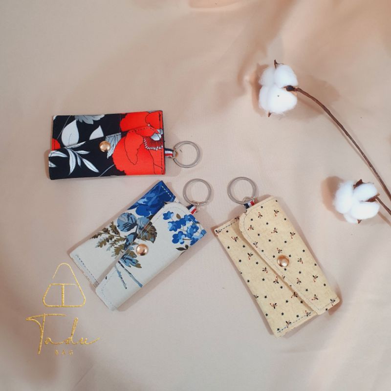 VÍ MÓC KHÓA MINI NHỎ GỌN TIỆN LỢI/ VÍ HANDMADE NÚT HÍT BẰNG VẢI COTTON MỸ HỌA TIẾT