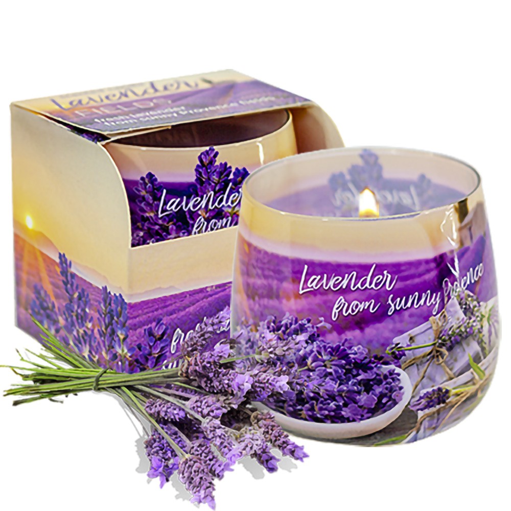 Ly nến thơm tinh dầu Bartek Lavender Fields 100g QT04968 - cánh đồng oải hương, nến trang trí (giao mẫu ngẫu nhiên)