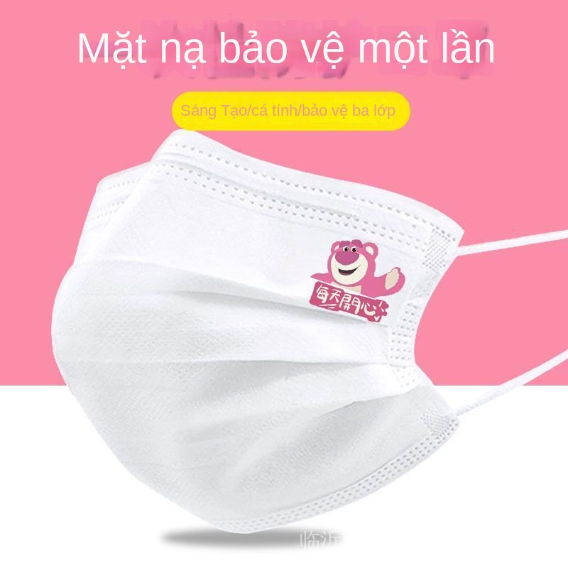 Bộ 10 Khẩu Trang Ba Lớp In Họa Tiết Dễ Thương Sáng Tạo Dùng Một Lần