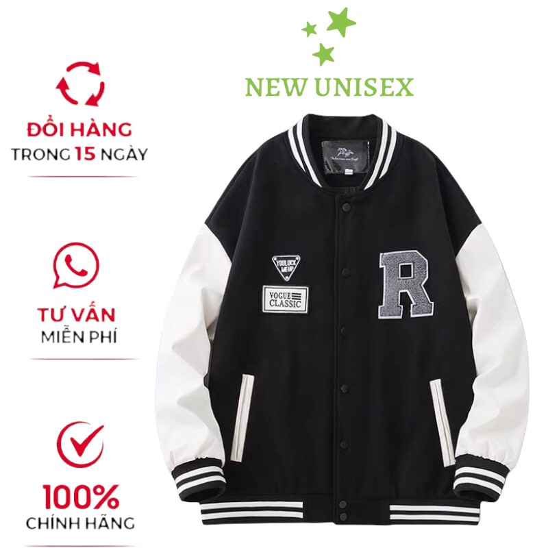 Áo Bomber Nam Nữ, Áo Khoác Bomber Unisex Áo 2 Lớp Vải Dạ Dày Phối Tay Kaki Cực Hot Trend