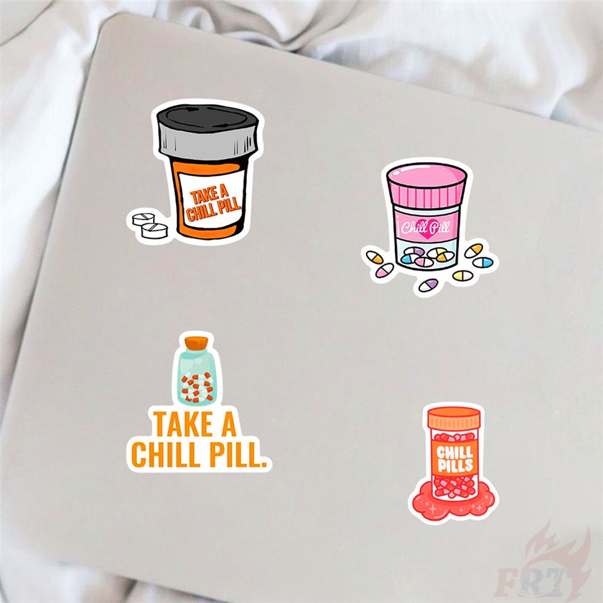 ❉ Nhãn Dán Thuốc Chill Series 01 ❉ Bộ 50 Sticker Chống Thấm Nước Họa Tiết Doodle Hợp Thời Trang
