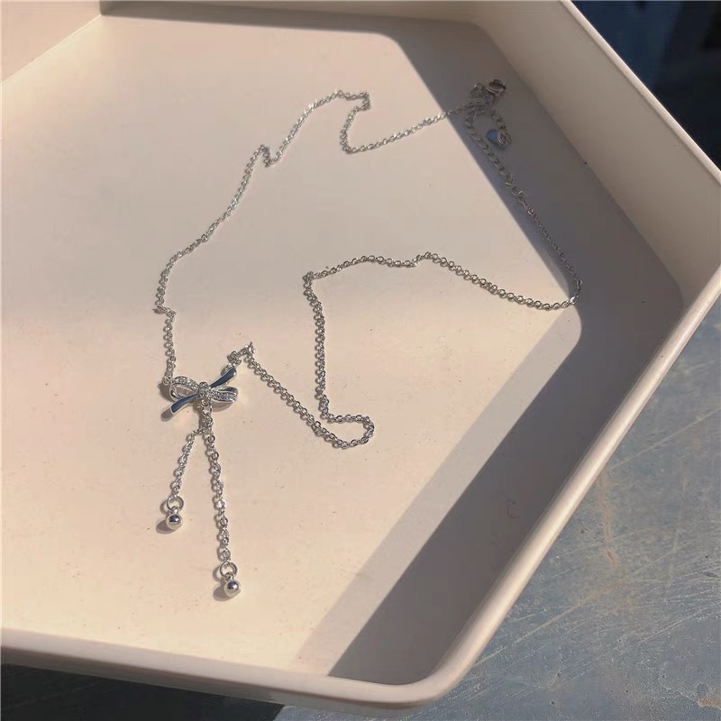 Dây Chuyền Dáng Dài Đính Nơ Tua Rua Thời Trang Cho Nữ