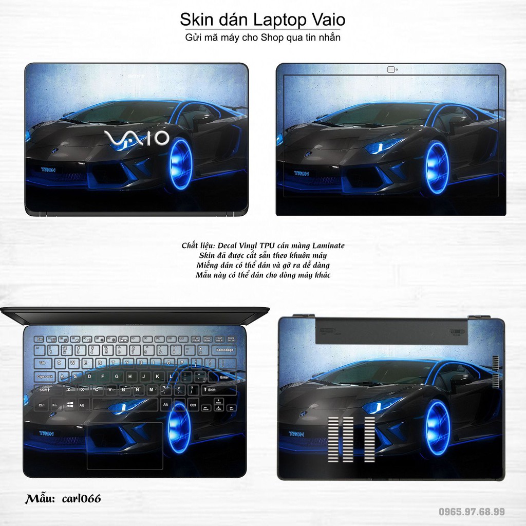 Skin dán Laptop Sony Vaio in hình xe hơi _nhiều mẫu 2 (inbox mã máy cho ...