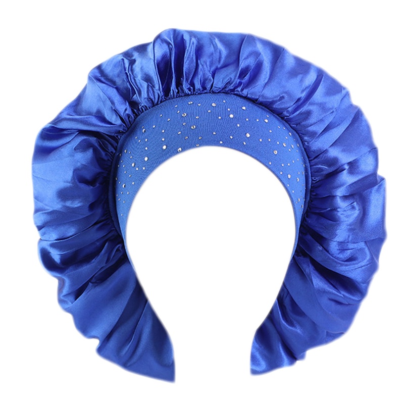 Mũ Trùm Đầu Bằng Satin Co Giãn Đính Đá Có Thể Điều Chỉnh