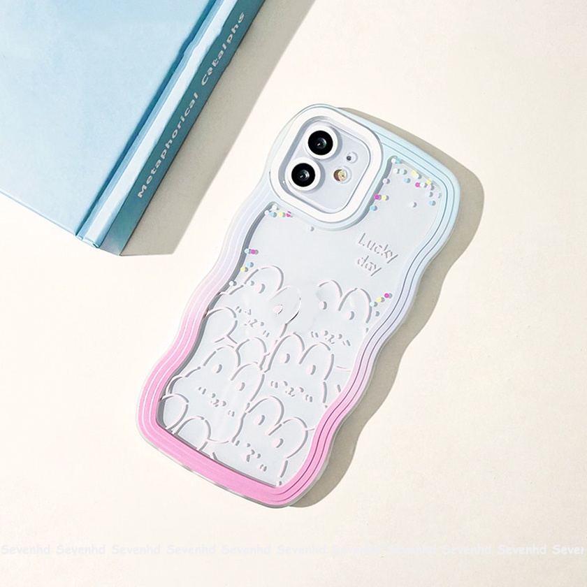 Ốp Điện Thoại Dẻo Trong Suốt Họa Tiết Hoạt Hình Chú Thỏ Dễ Thương Cho iPhone 13 12 11 Pro Max Xs Max Xr X 7 8 6 6s Plus