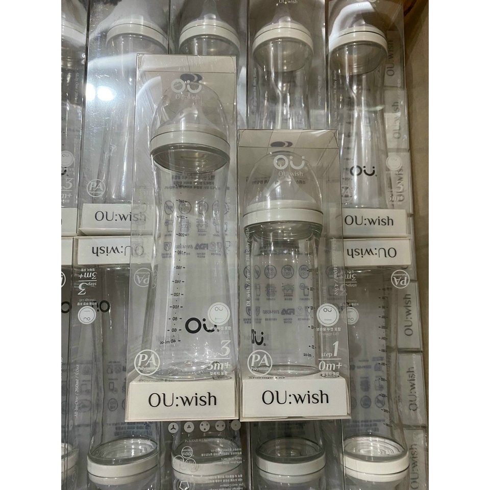 Bình Sữa Ou Wish 140ml/ 260ml Hàn Quốc Cao Cấp Chính Hãng
