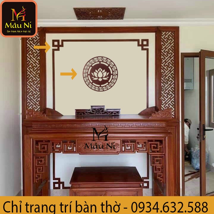 [ TẤM CHỈ VIỀN TRANG TRÍ VÁCH THỜ ] Ốp trang trí bàn thờ MÂU NI dùng dán sau bàn thờ gia tiên, tủ thờ, bàn thờ chung cư