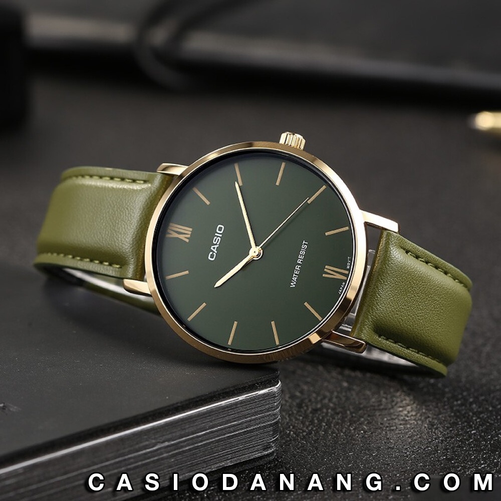 Đồng hồ nam dây da Casio chính hãng Anh Khuê MTP-VT01GL-3BUDF (40mm)