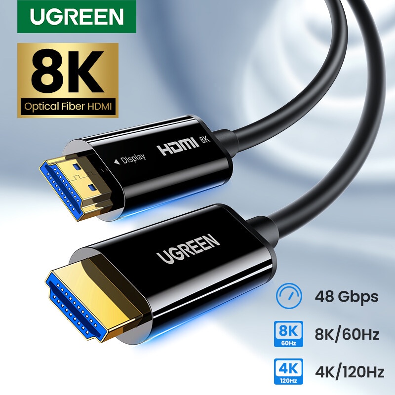 Cáp HDMI 2.1 sợi quang lõi đồng 8K/60Hz,4K/120Hz eARC Cao Cấp Ugreen 80406 80407 80408 80409 50400 Chính Hãng HD141