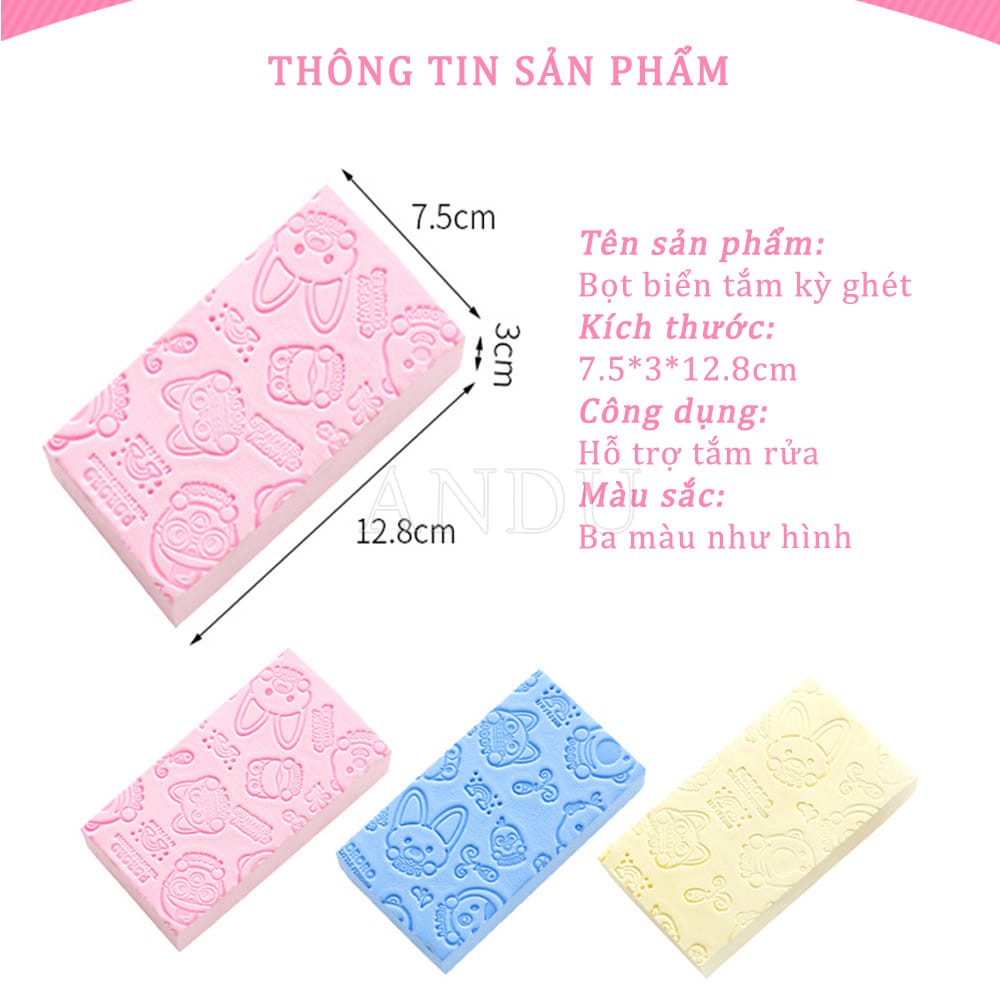 Bông tắm Kì Ghét Siêu Sạch, Bọt Biển Tắm Tẩy Tế Bào Chất Hàn Quốc Họa Tiết Siêu Xinh