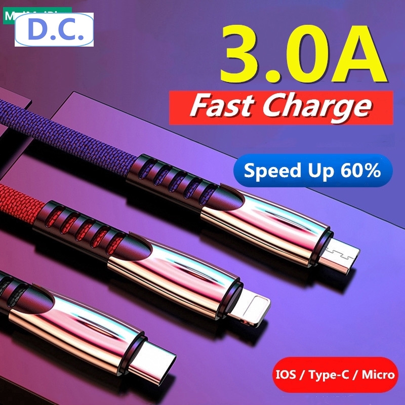 Cáp Sạc Nhanh 3a Cho Iphone/Android