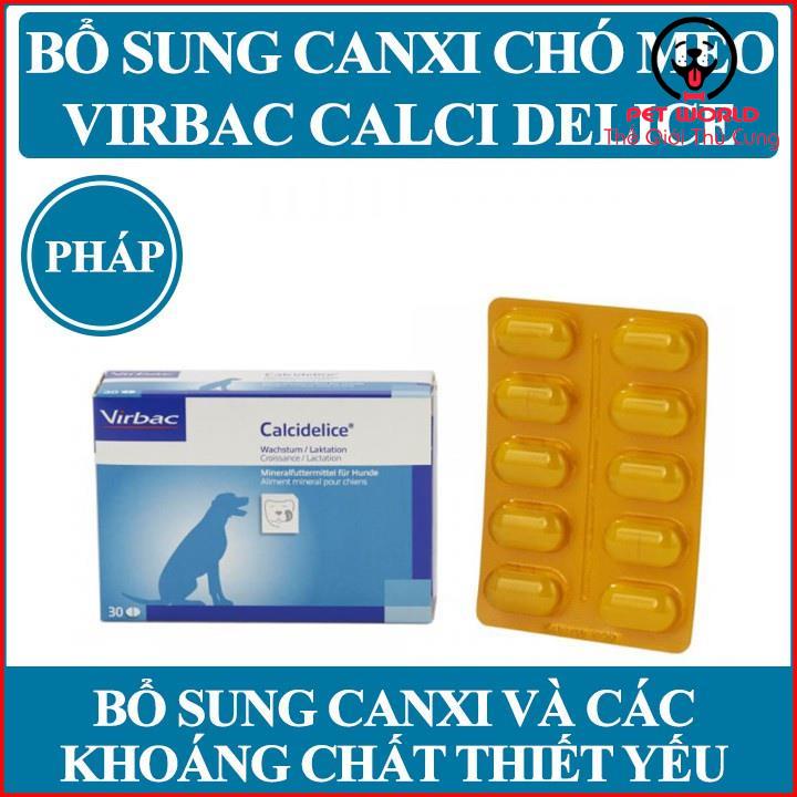 Canxi Delice Virbac Pháp bổ sung Canxi và khoáng chất thiết yếu cho Chó Mèo 1 hộp (30 viên)