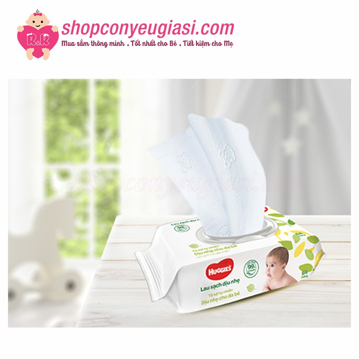 [TP.HCM]Combo 4 Gói Khăn Ướt Huggies 64 Miếng Không Mùi