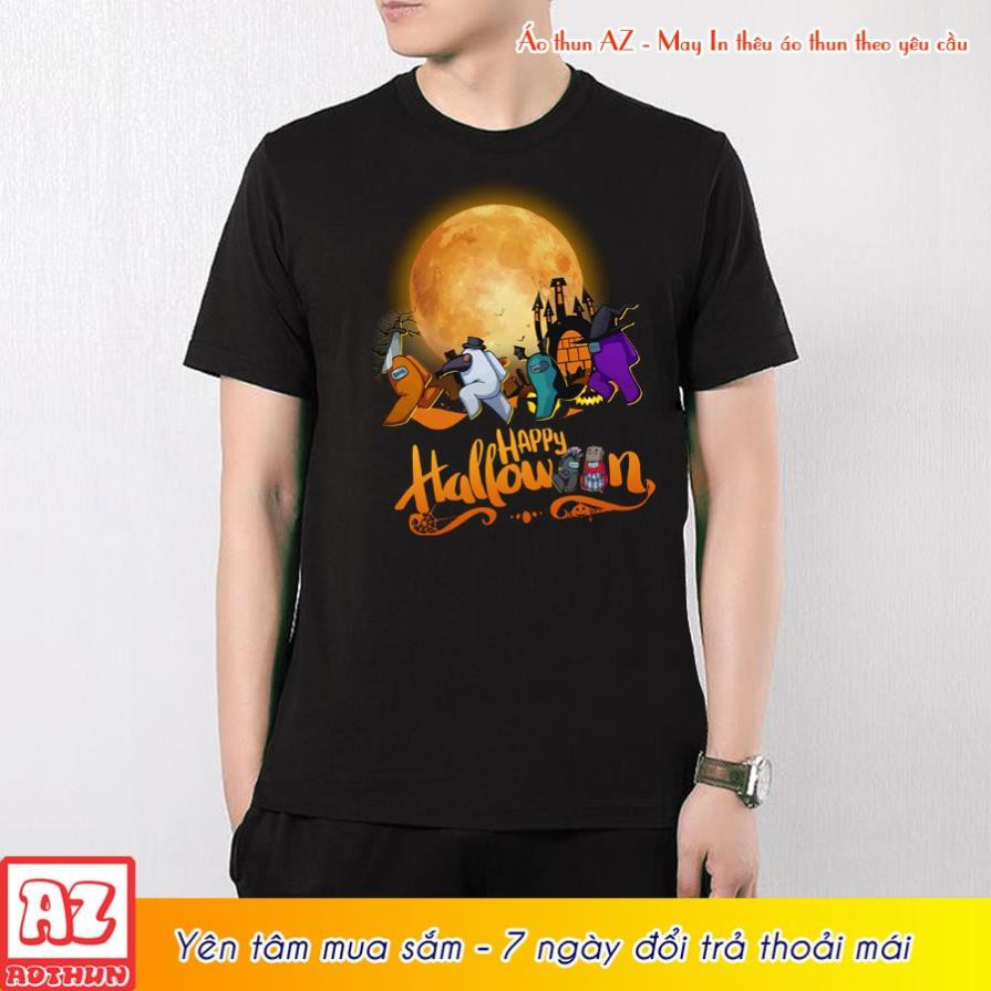 SALE- Áo thun game Among Us phong cách Halloween màu đen độc đáo M2771