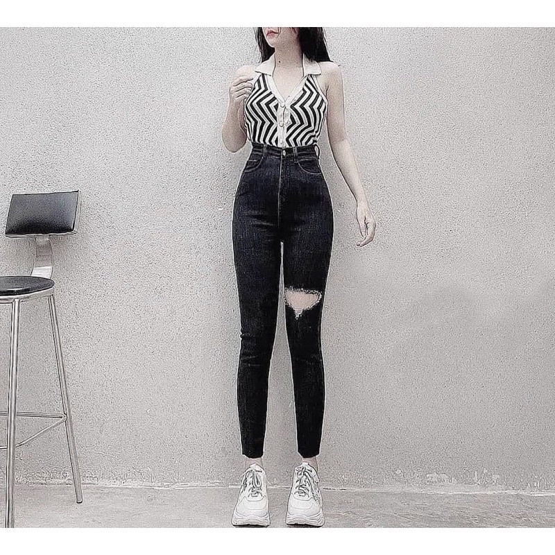 Quần jeans rách gối to  ms2368