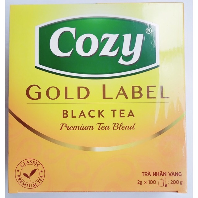 Cozy TRÀ ĐEN NHÃN VÀNG HỘP 100 túi lọc