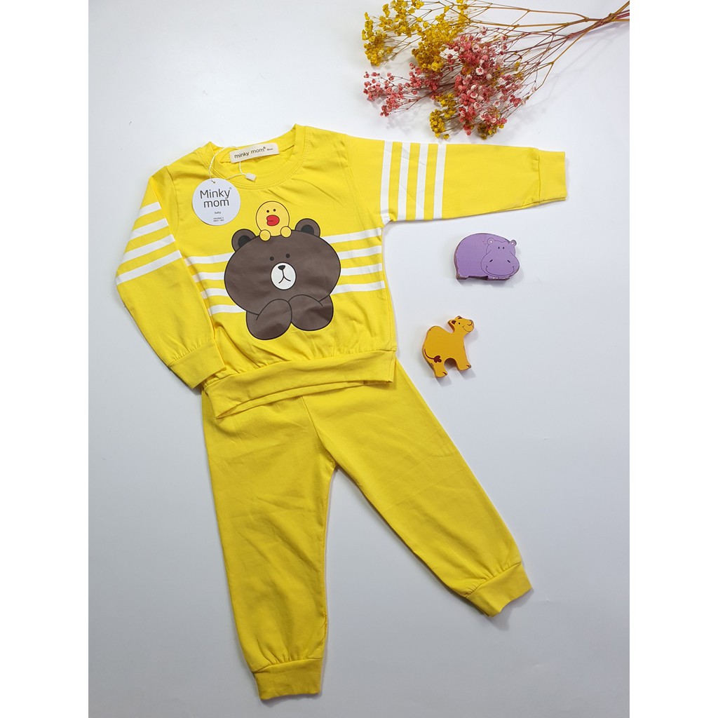 Bộ Dài Tay COTTON 100% MIMKY MOM In Hình Gấu Brown và Vịt Sally TD-IN15