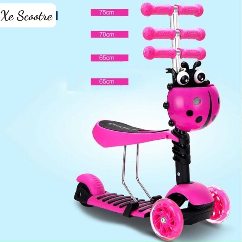 Xe trượt Scooter 3 bánh đa năng kiêu dáng bọ rùa 3 trong 1 cho trẻ em siêu dễ thương