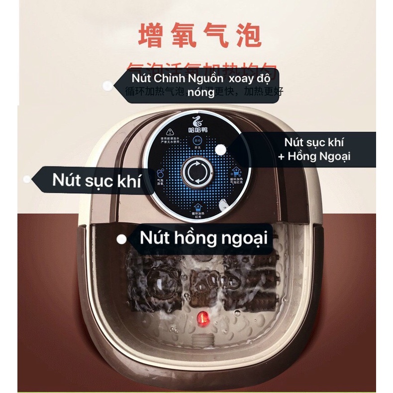 Chậu ngâm chân massage hồng ngoại, có sục khí và làm nóng nước