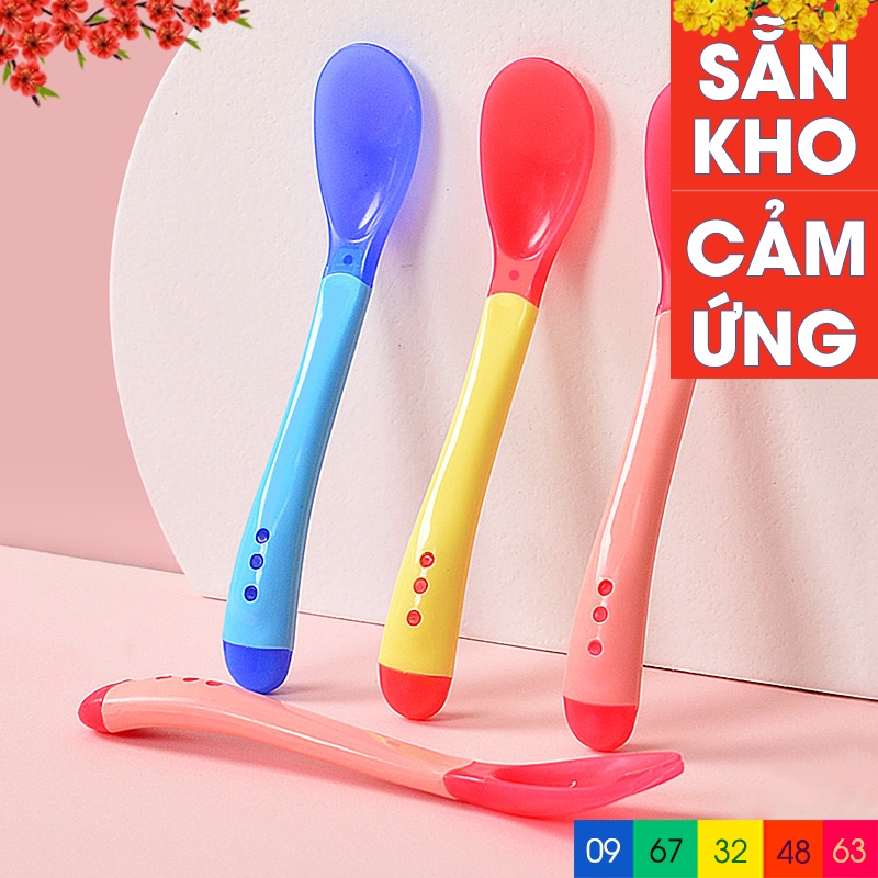 Thìa ăn dặm báo nóng cảm ứng nhiệt cho bé tập ăn dặm