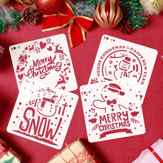 Set khuôn vẽ trang trí giáng sinh 12/24 khuôn.