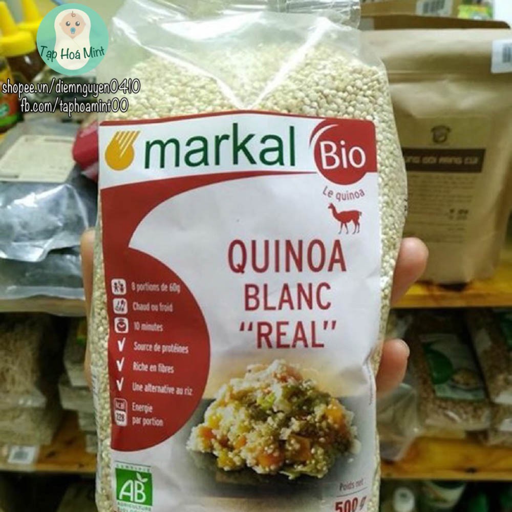 Diêm mạch quinoa trắng hữu cơ Markal 500g nấu ăn cho bé - Mint ăn dặm