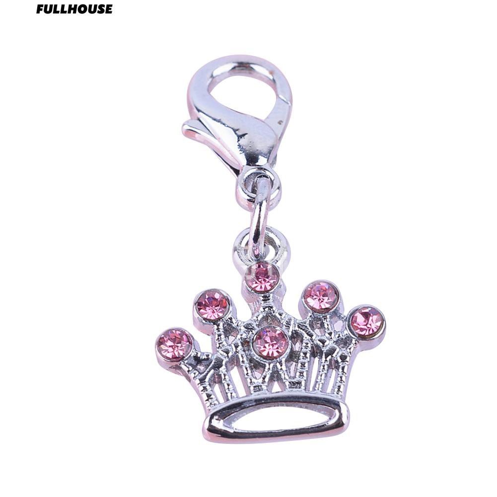 💎♥ Rhinestone Crown Pet Dog Tag Pendant Collar Charm Jewelry Necklace