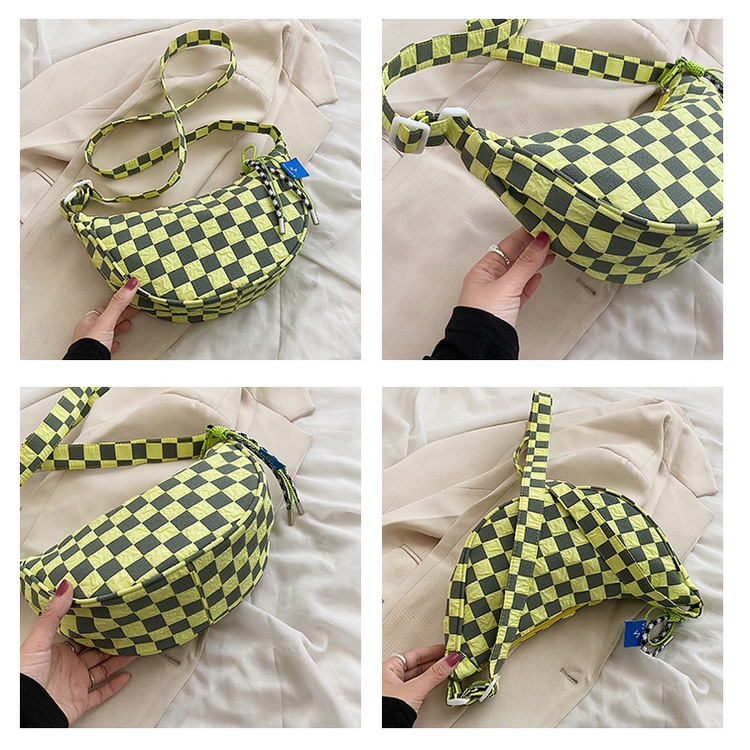 Túi đeo chéo Prettyzys phong cách mùa hè Hàn Quốc 2022 cho nữ