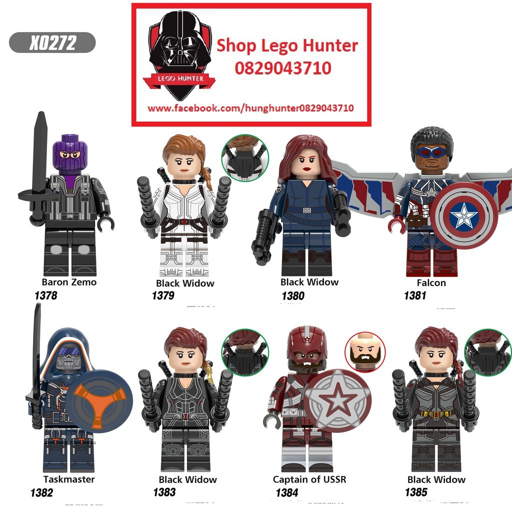 Lego Marvel Superheroes nhân vật Black Widow góa phụ đen Task Master Falcon Captain of USSR Baron Zemo X 0272