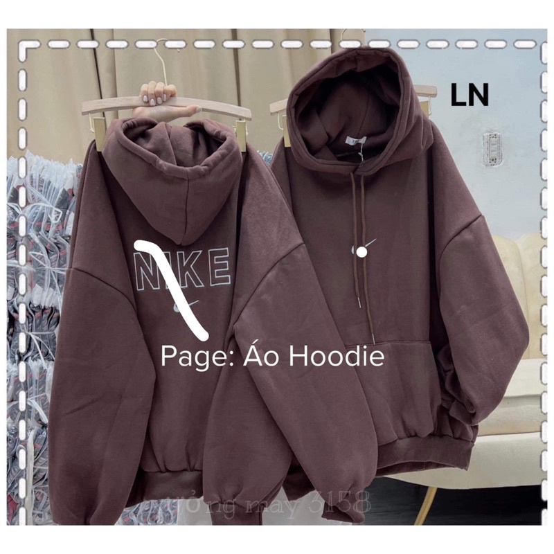 Áo hoodie nỉ cotton chữ rỗng hai mặt LN12
