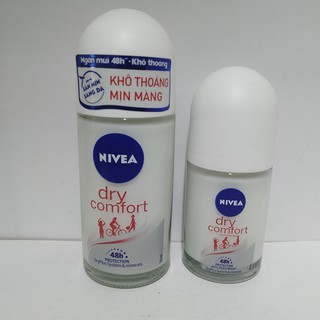 Lăn khử mùi khô thoáng NIVEA Dry Comfort 48h lọ 50ml-25ml