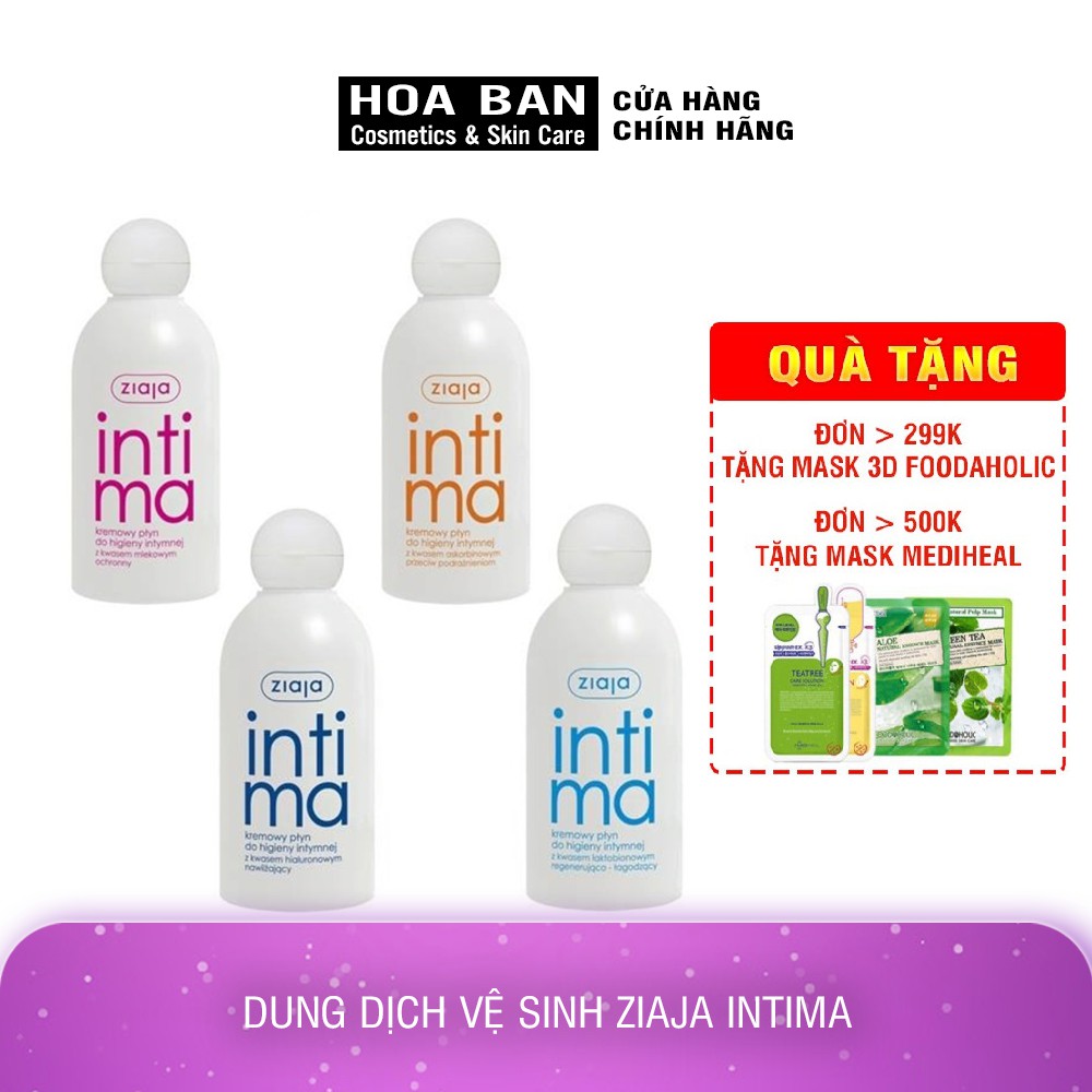 Dung dịch vệ sinh phụ nữ Ziaja Intima 200ml Bổ Sung Axit Hialur