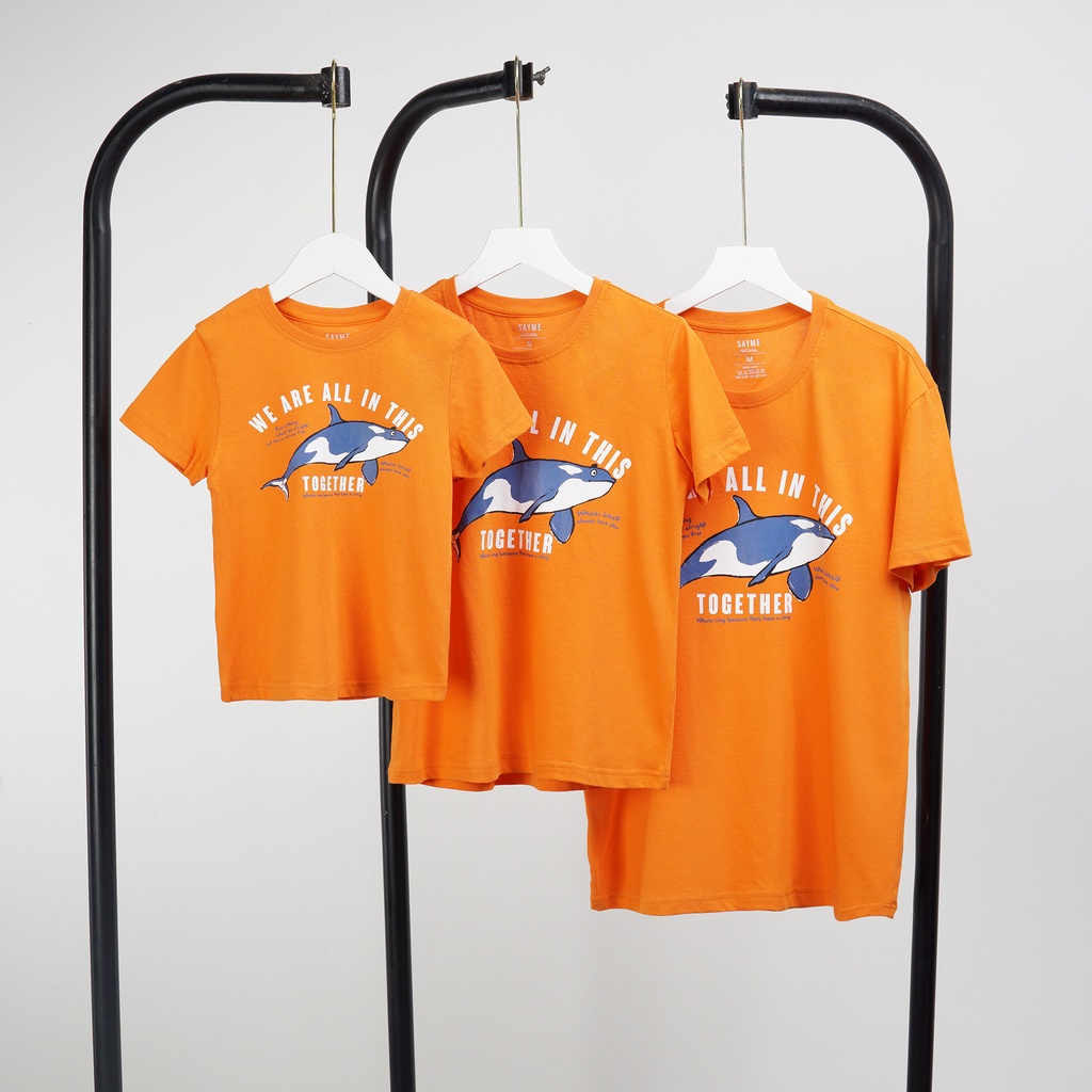 Áo phông trẻ em SAYME set gia đình đi chơi, đi biển, dạo phố in hình vải cotton mềm mịn, thoáng mát KCTS0015-16