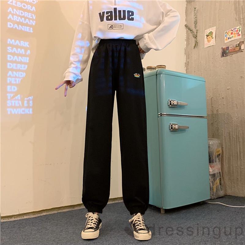 Quần dài lưng cao phong cách thể thao năng động cho nữ