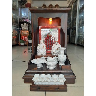 COMBO Bàn Thờ Thần Tài Ông Địa giá rẻ gỗ Muồng Trơn ngang 42 cao 68 Combo - Đồ Thờ Thắng Duyên Đại Phát