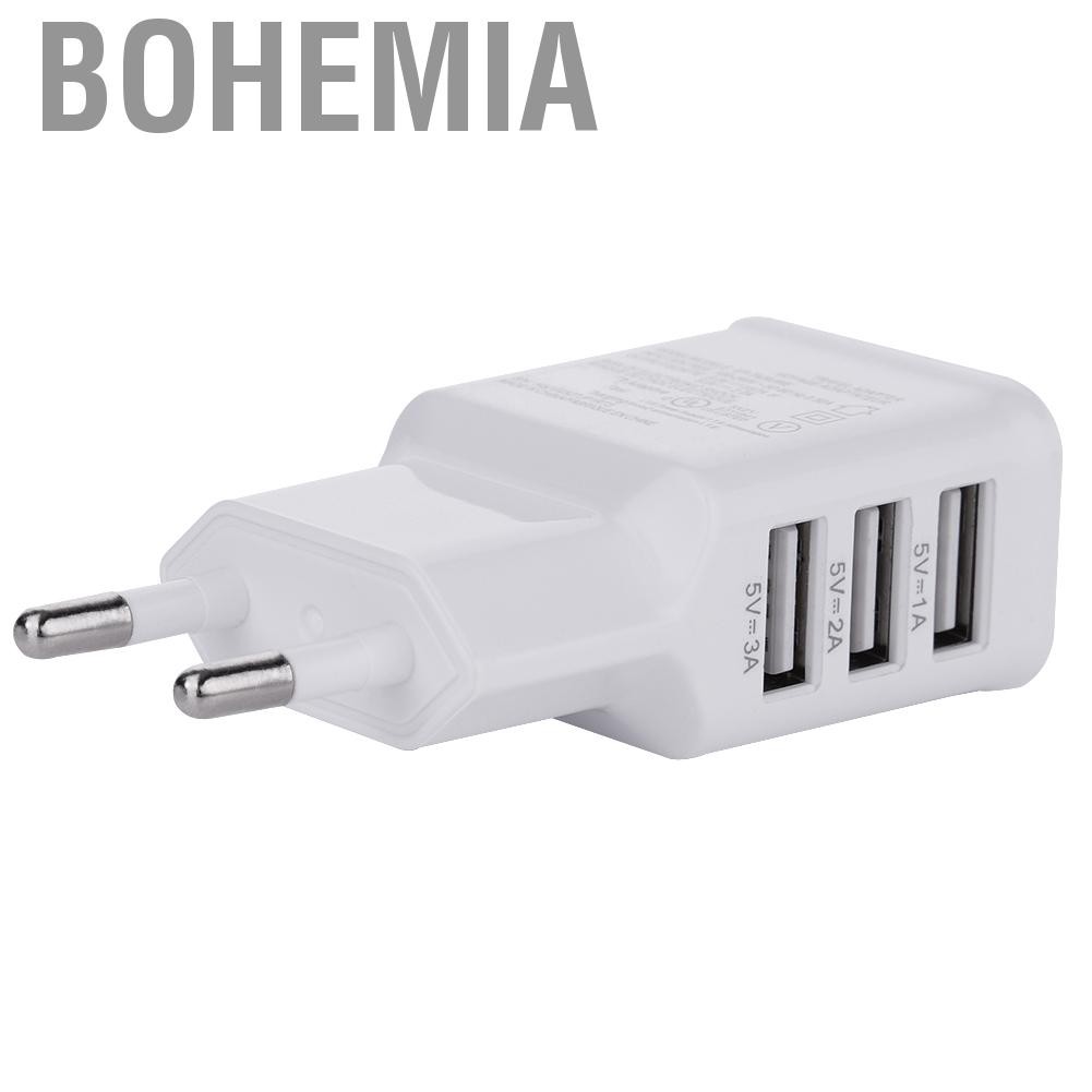 Đầu Sạc 3 Cổng Usb Gắn Tường Phong Cách Bohemia 100-220v