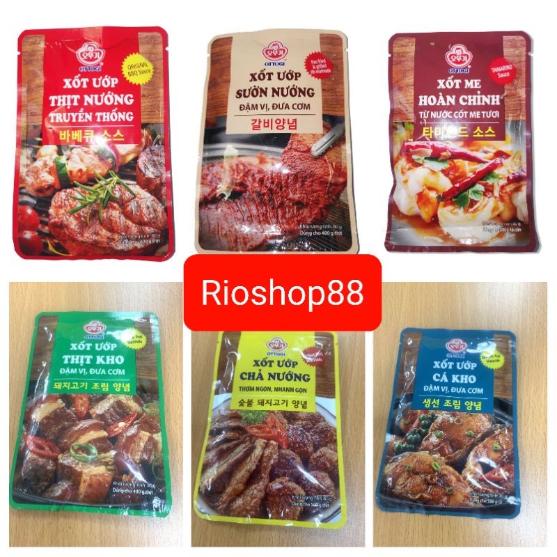 Bộ xốt ướp cá kho, thịt kho, thịt nướng, sườn nướng, chả nướng 80 g kiểu Hàn Quốc Ottogi  sốt me hoàn chỉnh 80 g ottogi