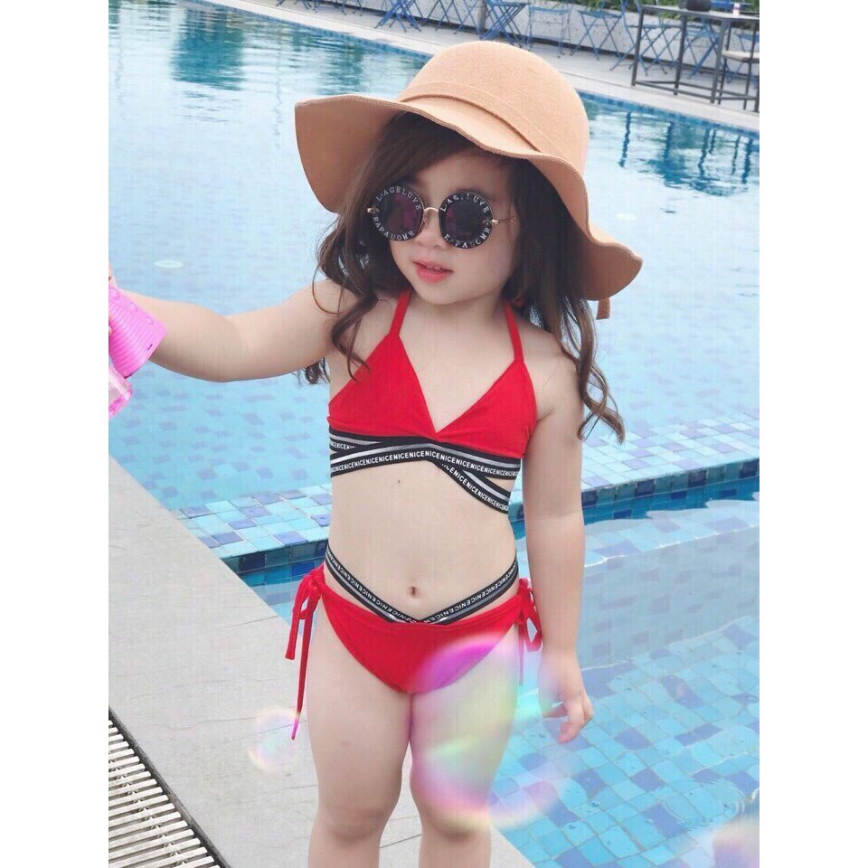̣(8-20kg) Bộ Bikini 2 Mảnh Đi Biển QATE242 Đồ bộ bé gái TB361