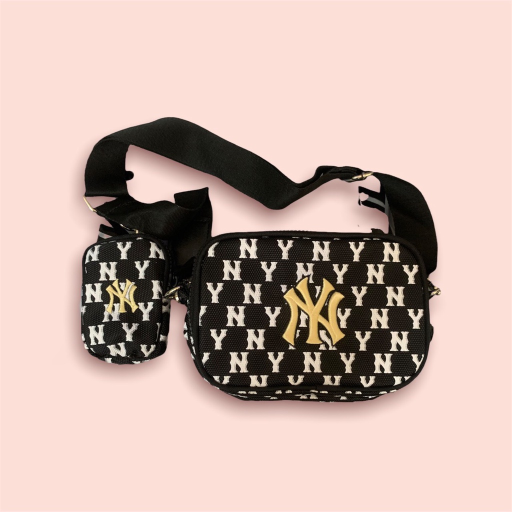 Túi đeo chéo nam nữ unisex MLB Mono kèm túi nhỏ họa tiết thêu đẹp đi chơi, dạo phố, du lịch