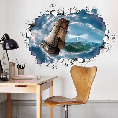 Decan dán tường, tranh dán tường đẹp ô cửa sổ kích thước 60x60cm SK6005