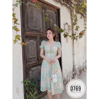 Đầm hoa nút bọc bigsize (60-90kg)
