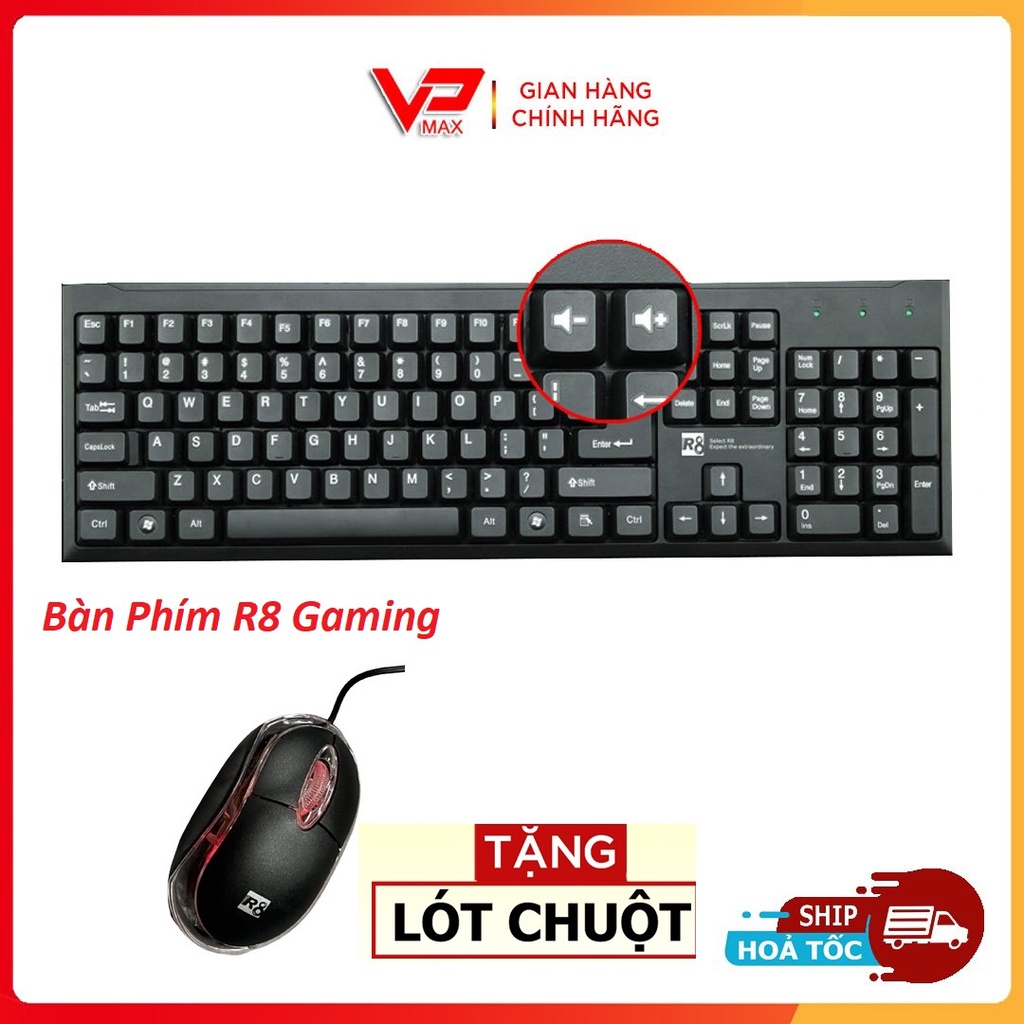 { Tặng Lót chuột } Bộ chuột &amp; bàn phím văn phòng chơi game Warship R8 G21B cực xịn