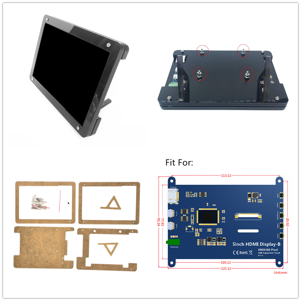 Mới Giá Đỡ Màn Hình Cảm Ứng HDMI 5 inch Cho Raspberry Pi