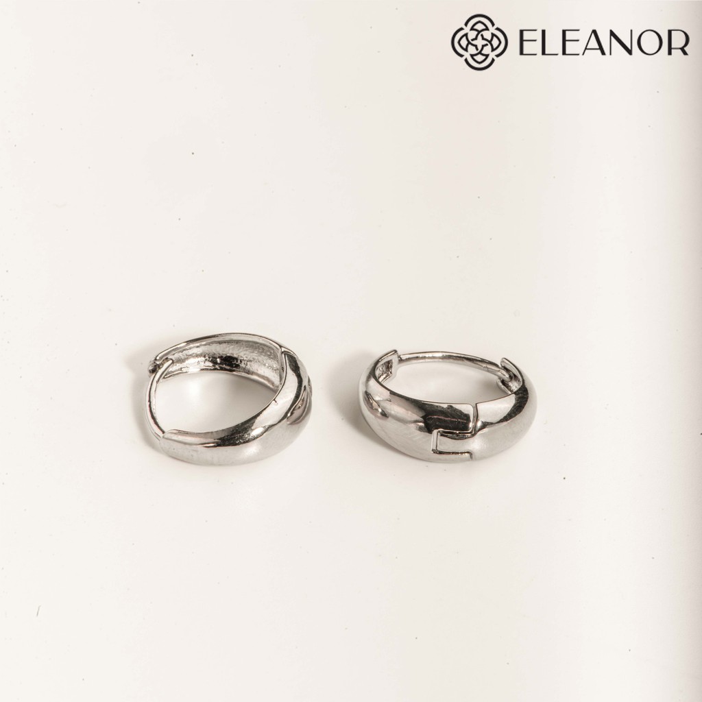 Bông tai nữ chuôi bạc 925 Eleanor Accessories dáng tròn viền dày đính đá phụ kiện trang sức 5902